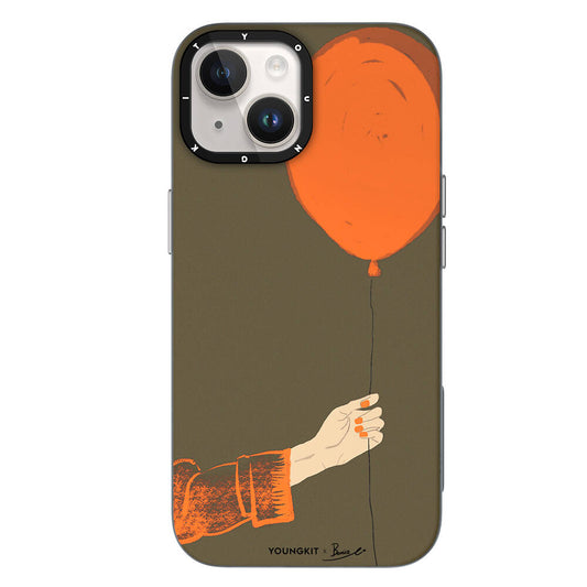 Apple iPhone 13 Kılıf M-safe Şarj Özellikli Youngkit Orange Serisi Flying Balloon Kapak Turuncu