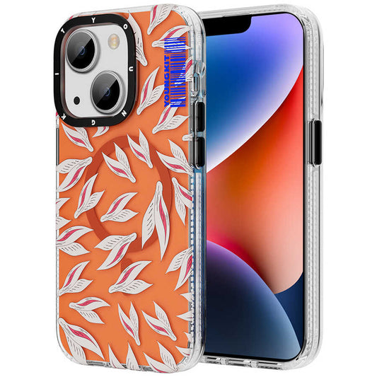 Apple iPhone 13 Kılıf M-safe Şarj Özellikli Youngkit Play Rabbit Serisi Kapak Turuncu
