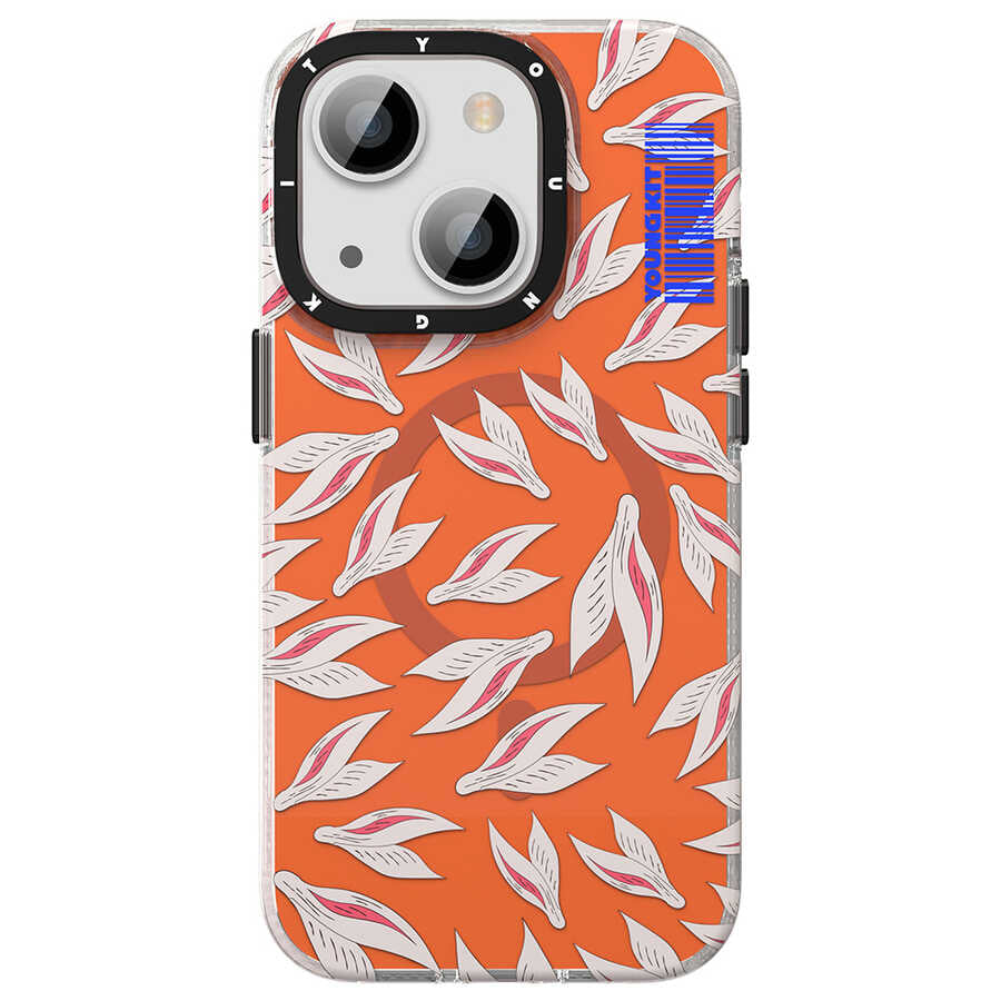 Apple iPhone 13 Kılıf M-safe Şarj Özellikli Youngkit Play Rabbit Serisi Kapak Sarı