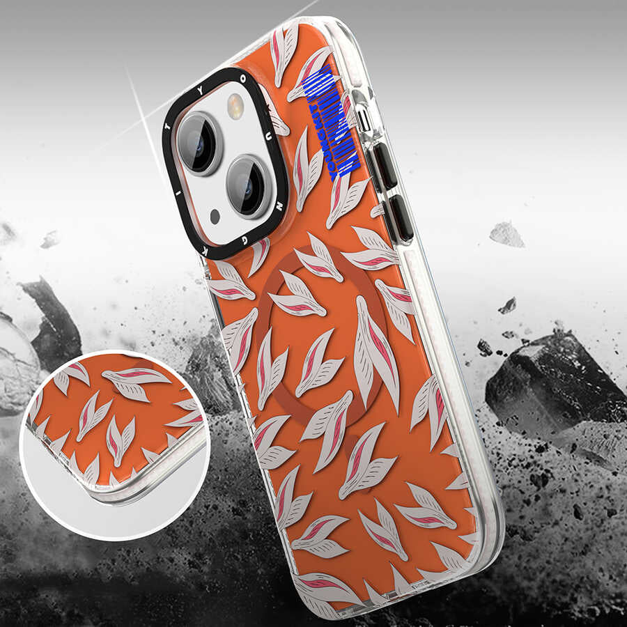 Apple iPhone 13 Kılıf M-safe Şarj Özellikli Youngkit Play Rabbit Serisi Kapak Sarı