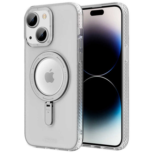 Apple iPhone 13 Kılıf M-safe Şarj Özellikli Youngkit Rock Serisi Kapak Beyaz