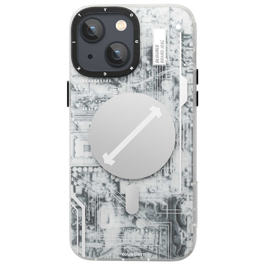 Apple iPhone 13 Kılıf M-safe Şarj Özellikli YoungKit Technology Serisi Kapak Kırmızı