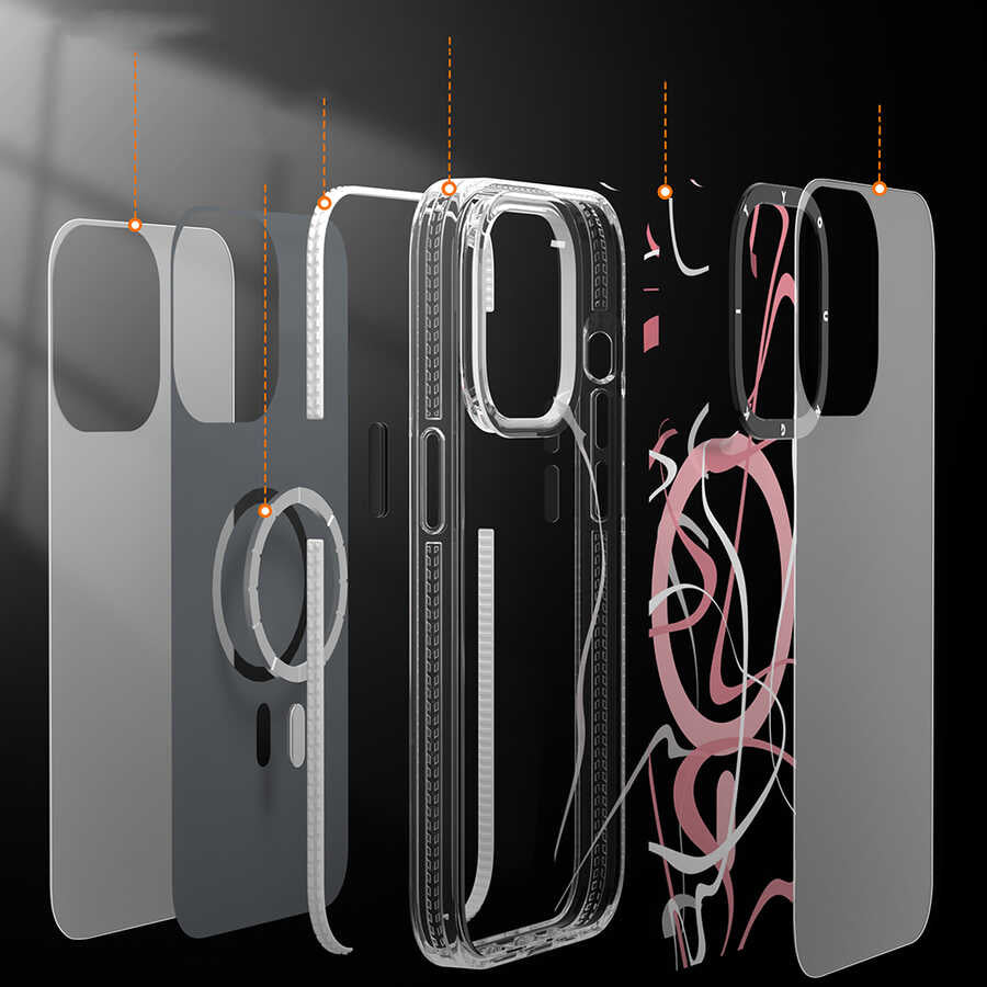 Apple iPhone 13 Kılıf M-safe Şarj Özellikli Youngkit Water-Ink Serisi Kapak Beyaz