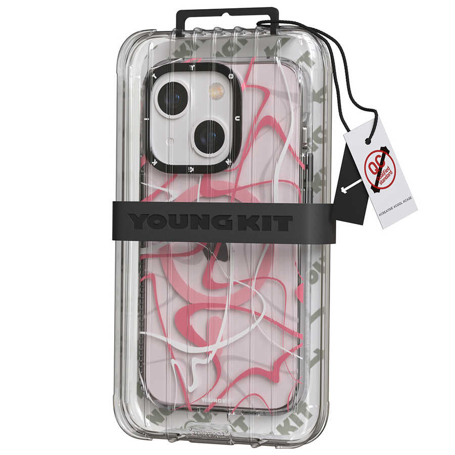 Apple iPhone 13 Kılıf M-safe Şarj Özellikli Youngkit Water-Ink Serisi Kapak Yeşil