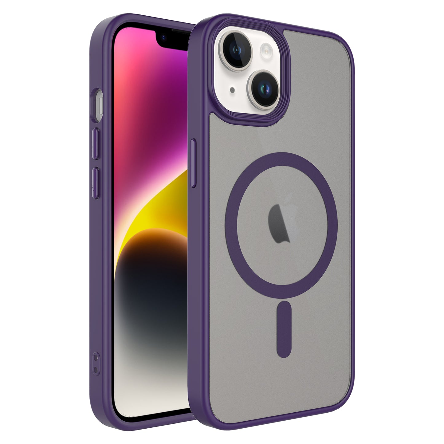 Apple iPhone 13 Kılıf Mat Arka Yüzey Wireless Şarj Özellikli Zore Flet M-safe Kapak