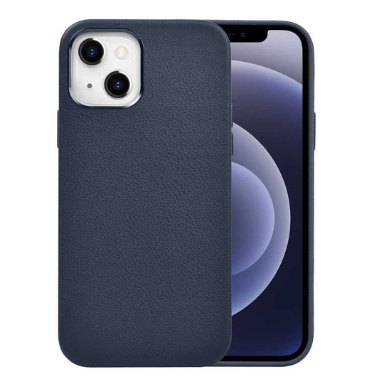 Apple iPhone 13 Kılıf Wiwu Calfskin Kapak Lacivert