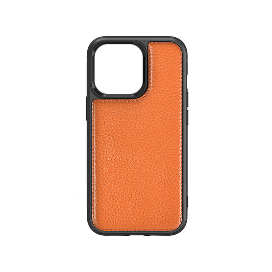 Apple iPhone 13 Kılıf Wiwu Genuine Leather Plastic Calfskin Orjinal Deri Kapak Kahverengi