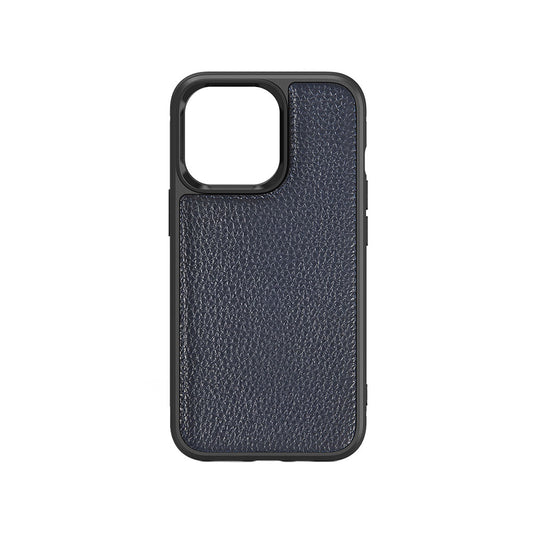 Apple iPhone 13 Kılıf Wiwu Genuine Leather Plastic Calfskin Orjinal Deri Kapak Mavi