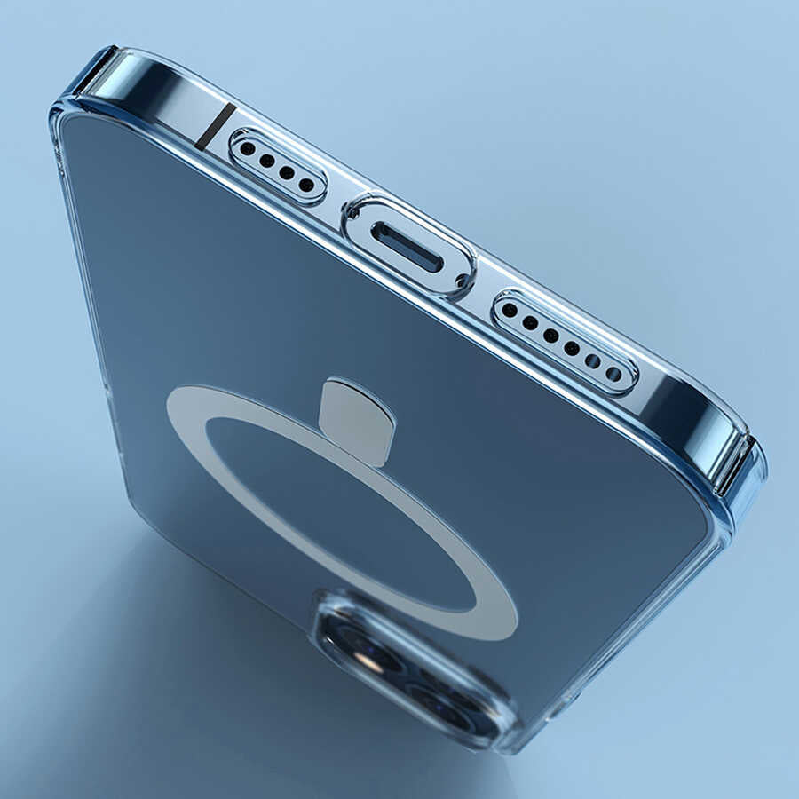 Apple iPhone 13 Kılıf Wiwu Magnetic Crystal Kapak Renksiz