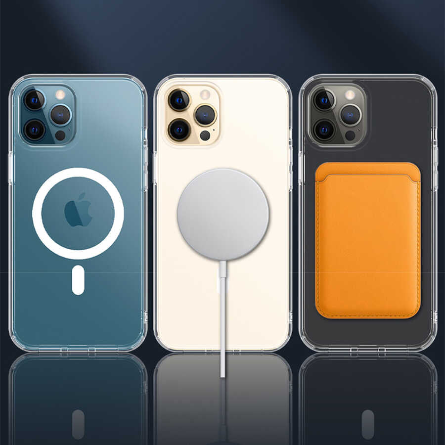 Apple iPhone 13 Kılıf Wiwu Magnetic Crystal Kapak Renksiz