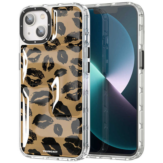Apple iPhone 13 Kılıf YoungKit Leopard Article Serisi Kapak Kahverengi