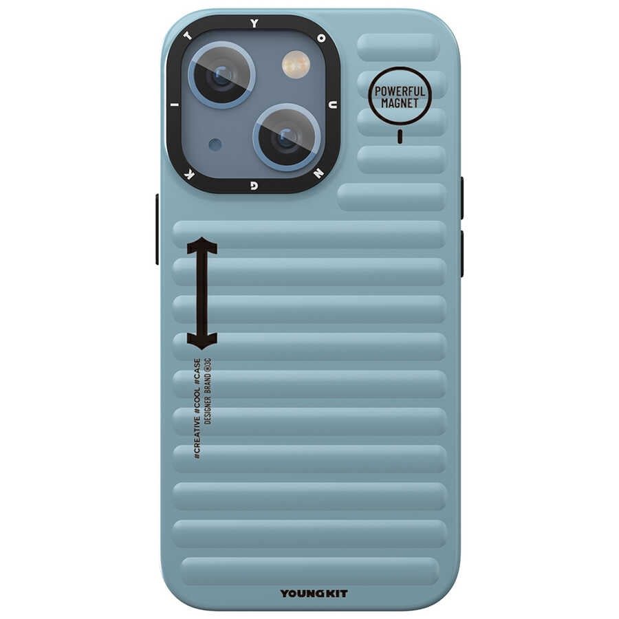 Apple iPhone 13 Kılıf YoungKit Plain Coloured Serisi Kapak Gümüş