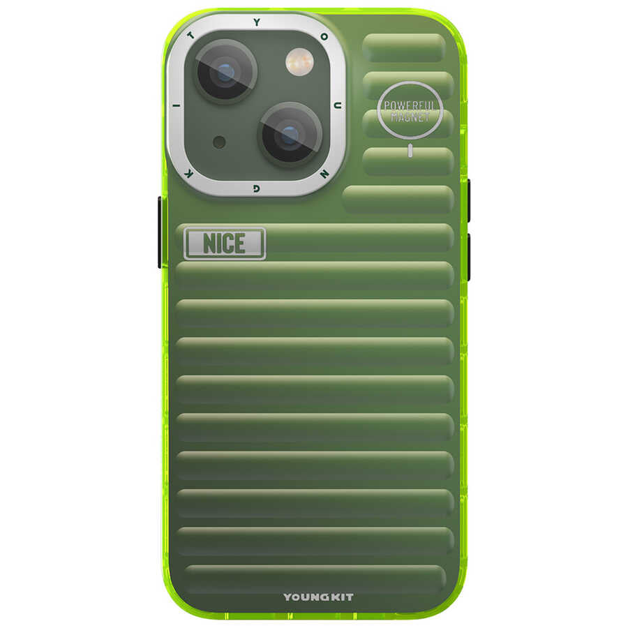 Apple iPhone 13 Kılıf YoungKit Plain Coloured Serisi Kapak Gümüş