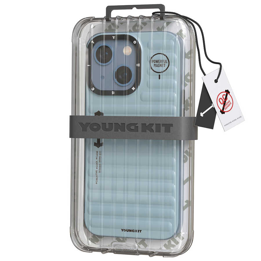 Apple iPhone 13 Kılıf YoungKit Plain Coloured Serisi Kapak Gümüş