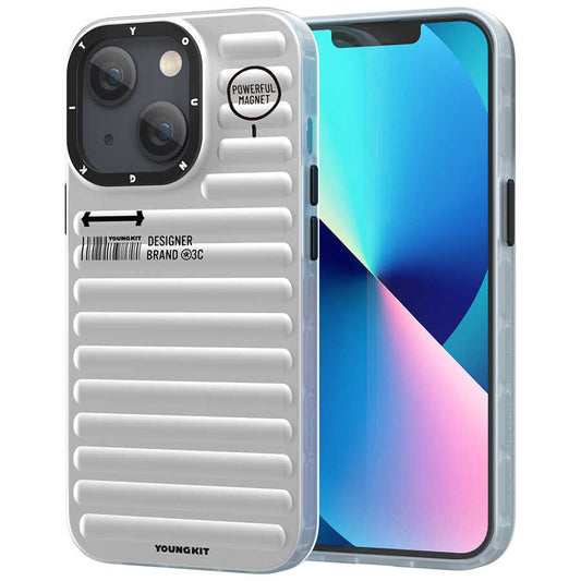 Apple iPhone 13 Kılıf YoungKit Plain Coloured Serisi Kapak Gümüş