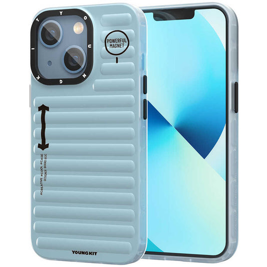 Apple iPhone 13 Kılıf YoungKit Plain Coloured Serisi Kapak Mavi