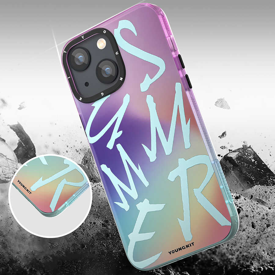Apple iPhone 13 Kılıf YoungKit Summer Serisi Kapak Mor