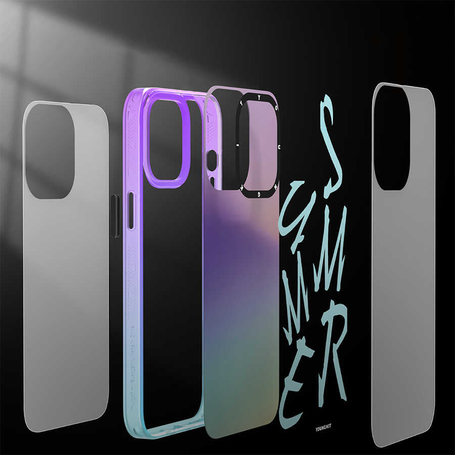 Apple iPhone 13 Kılıf YoungKit Summer Serisi Kapak Mor