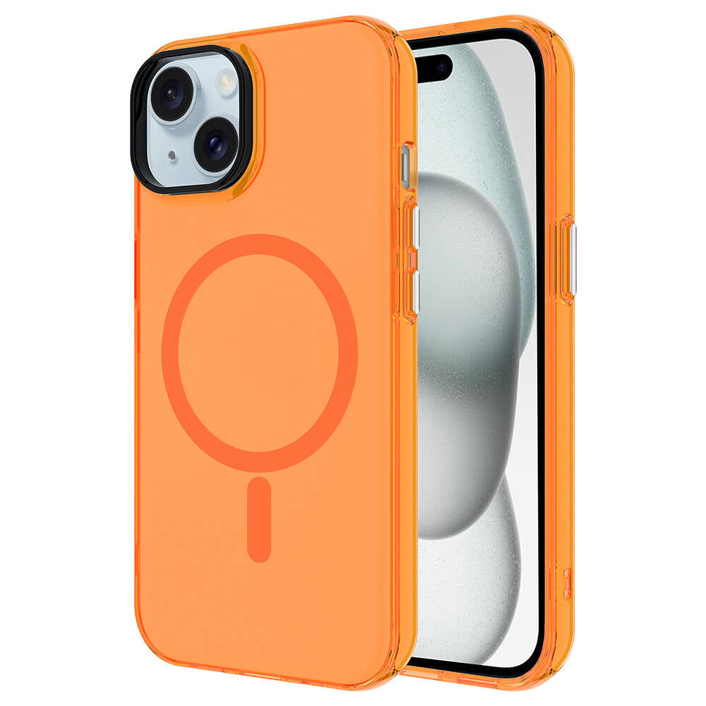 Apple iPhone 13 Kılıf Zore M-safe Şarj Özellikli Buzlu Transparan C-Pro Sert Kapak