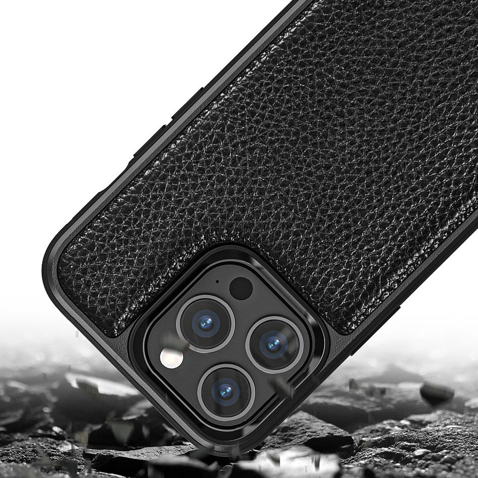 Apple iPhone 13 Mini Kılıf Wiwu Genuine Leather Plastic Calfskin Orjinal Deri Kapak Kahverengi