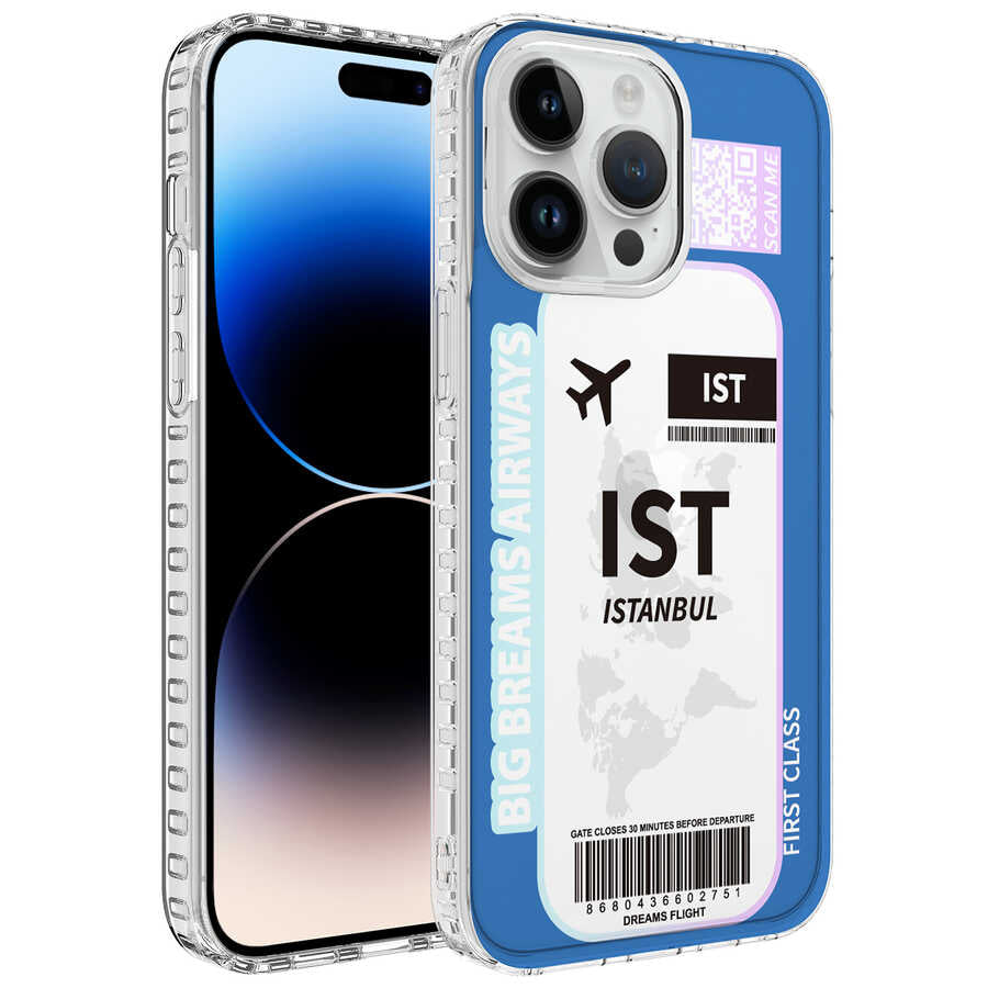 Apple iPhone 13 Pro Kılıf Airbag Kenarlı Renkli Desenli Silikon Zore Elegans Kapak