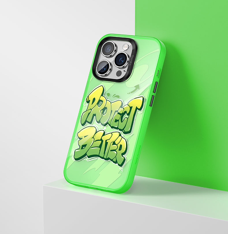 Apple iPhone 13 Pro Kılıf Airbagli TPU Yazı Temalı Benks Dynamic New Kapak Yeşil