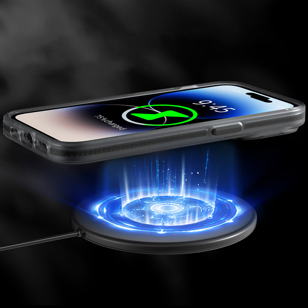 Apple iPhone 13 Pro Kılıf M-safe Şarj Özellikli Youngkit Binfen Serisi Yazı Temalı Kapak Siyah