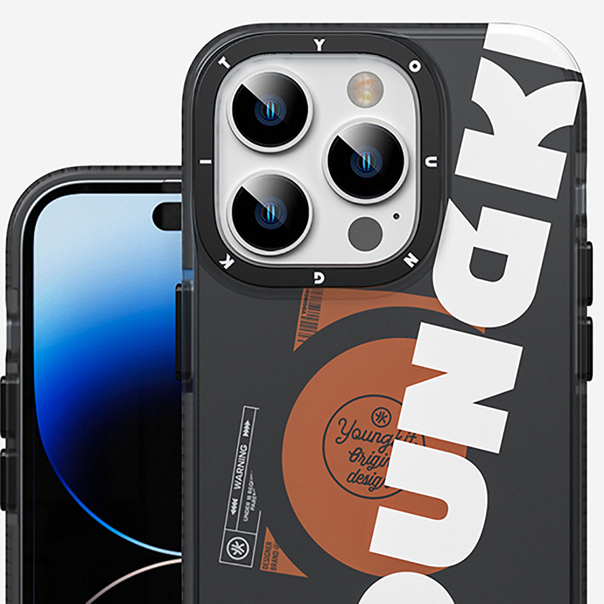 Apple iPhone 13 Pro Kılıf M-safe Şarj Özellikli Youngkit Binfen Serisi Yazı Temalı Kapak Pembe