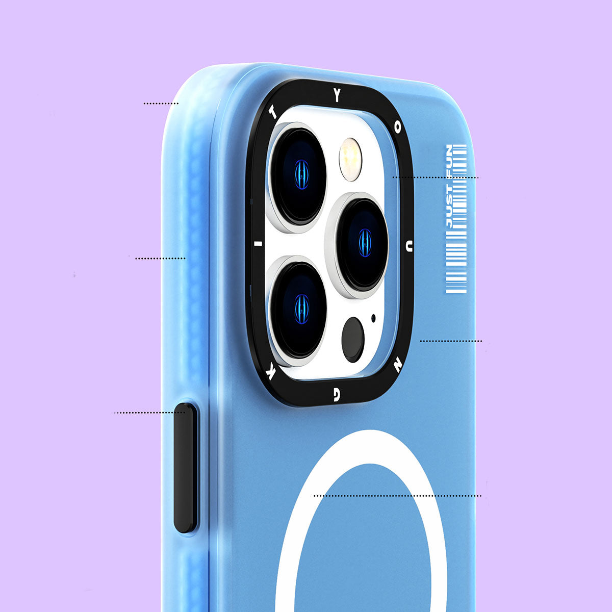 Apple iPhone 13 Pro Kılıf M-safe Şarj Özellikli Youngkit Colored Sand Serisi Kapak Siyah