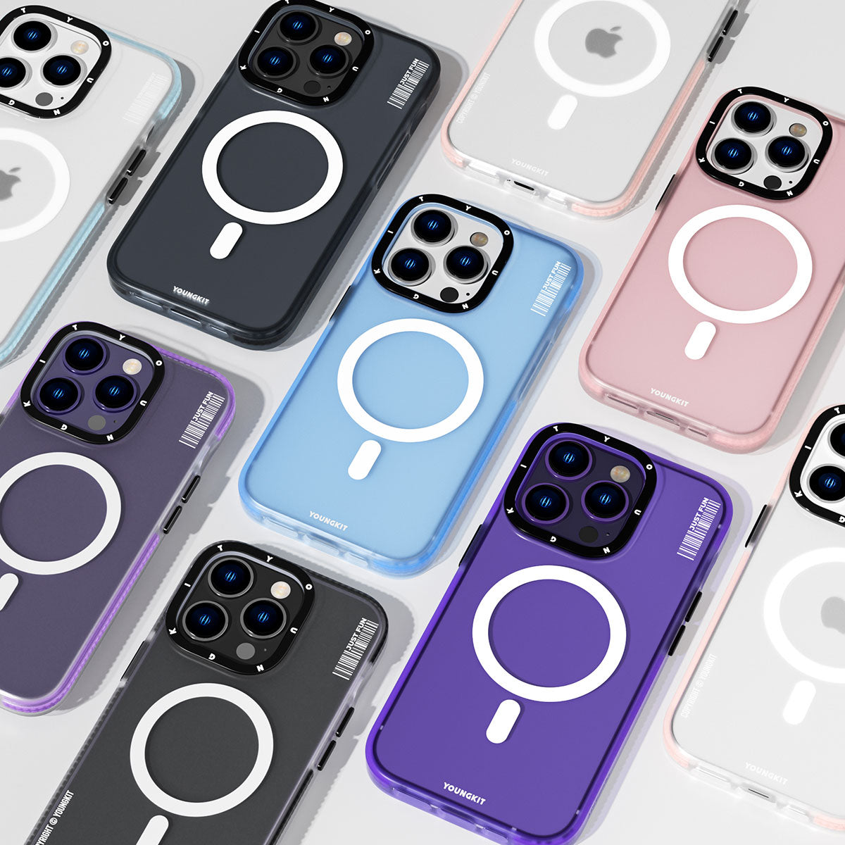 Apple iPhone 13 Pro Kılıf M-safe Şarj Özellikli Youngkit Colored Sand Serisi Kapak Pembe
