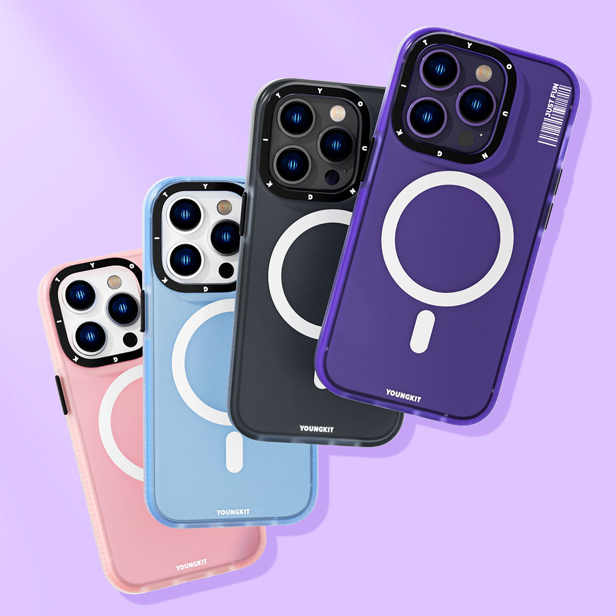 Apple iPhone 13 Pro Kılıf M-safe Şarj Özellikli Youngkit Colored Sand Serisi Kapak Pembe