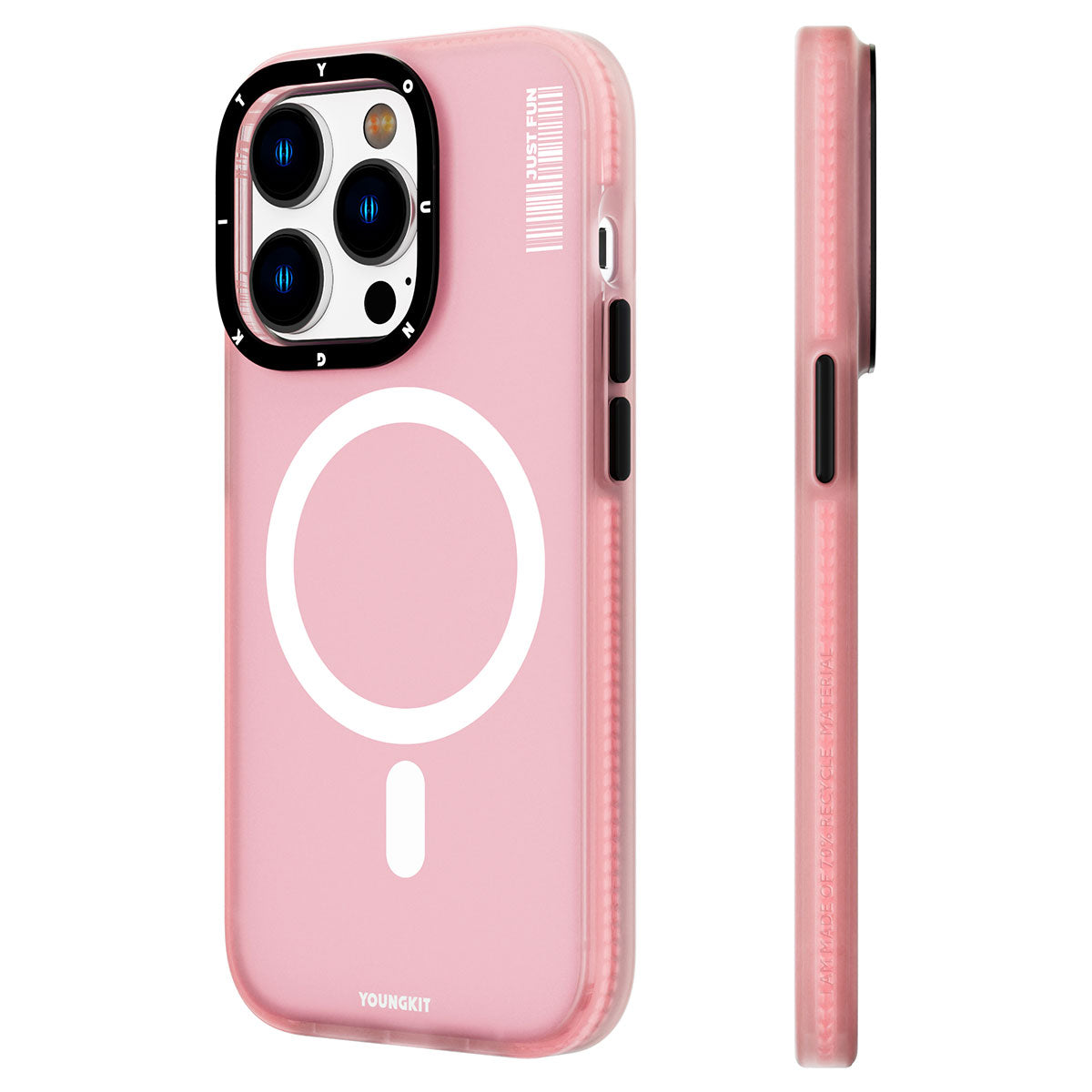 Apple iPhone 13 Pro Kılıf M-safe Şarj Özellikli Youngkit Colored Sand Serisi Kapak Pembe