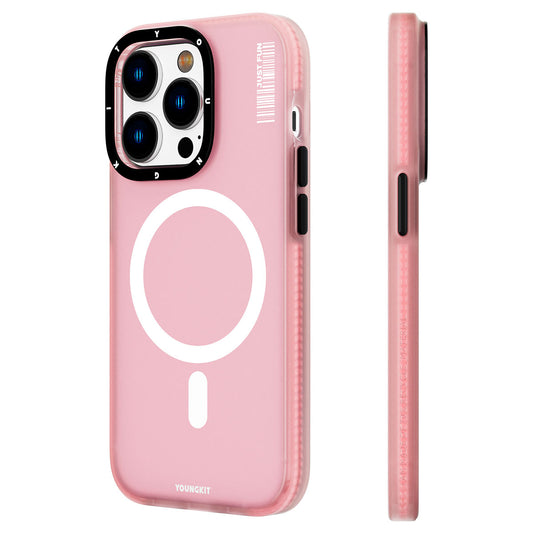Apple iPhone 13 Pro Kılıf M-safe Şarj Özellikli Youngkit Colored Sand Serisi Kapak Pembe
