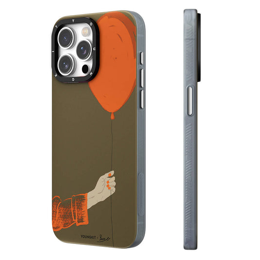 Apple iPhone 13 Pro Kılıf M-safe Şarj Özellikli Youngkit Orange Serisi Flying Balloon Kapak Turuncu