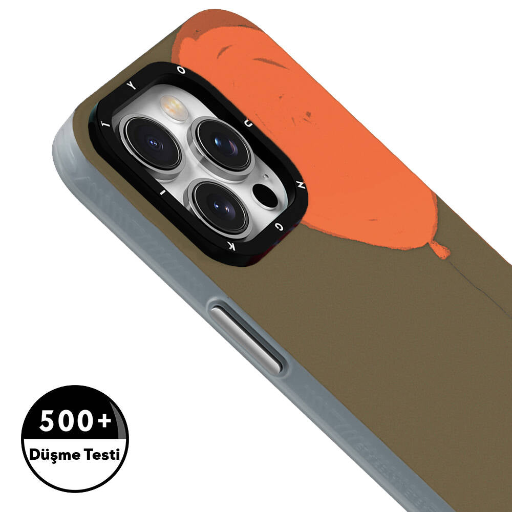 Apple iPhone 13 Pro Kılıf M-safe Şarj Özellikli Youngkit Orange Serisi Flying Balloon Kapak Turuncu