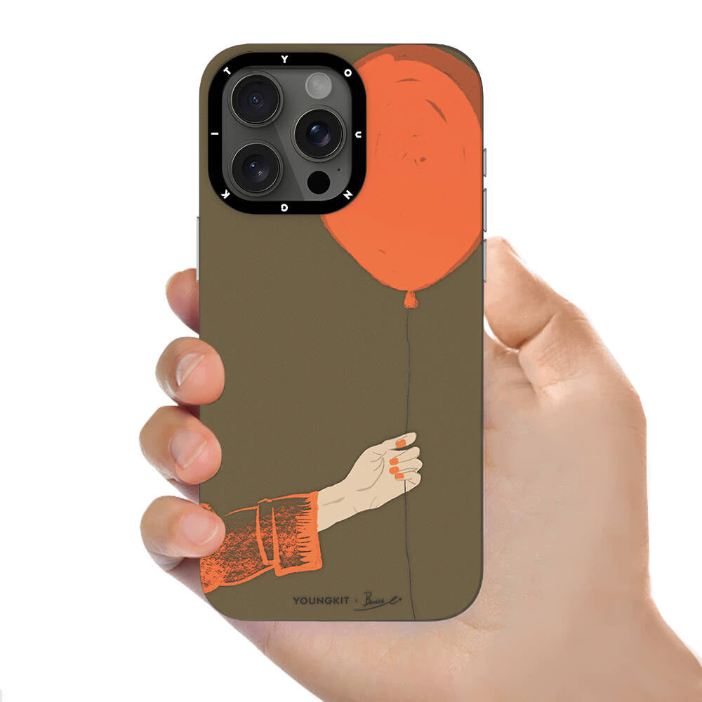 Apple iPhone 13 Pro Kılıf M-safe Şarj Özellikli Youngkit Orange Serisi Flying Balloon Kapak Turuncu