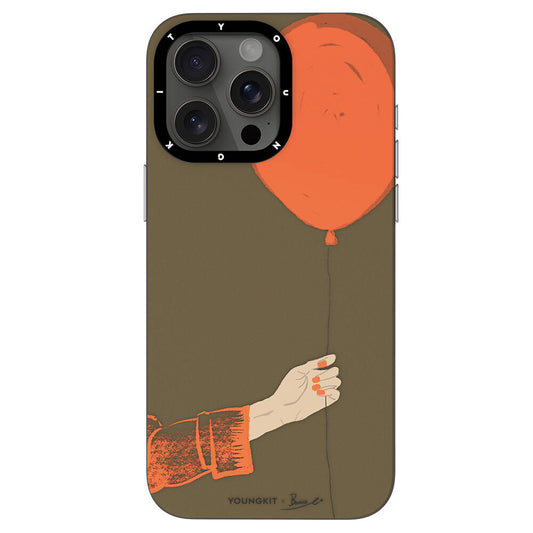 Apple iPhone 13 Pro Kılıf M-safe Şarj Özellikli Youngkit Orange Serisi Flying Balloon Kapak Turuncu