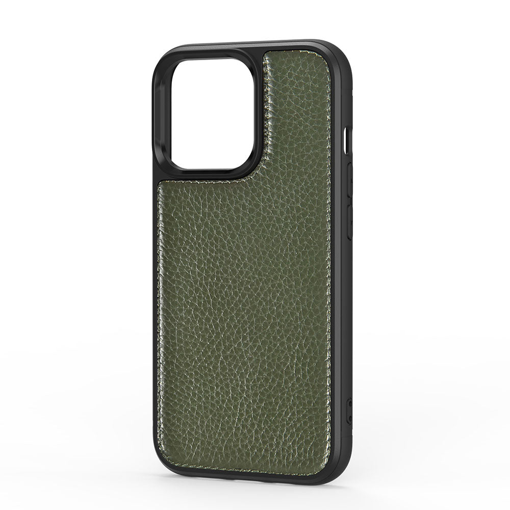 Apple iPhone 13 Pro Kılıf Wiwu Genuine Leather Plastic Calfskin Orjinal Deri Kapak Mavi