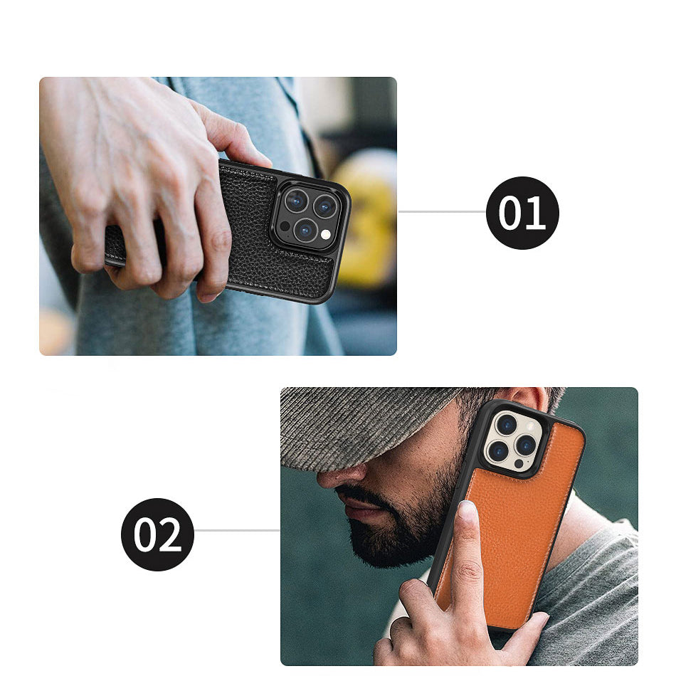 Apple iPhone 13 Pro Kılıf Wiwu Genuine Leather Plastic Calfskin Orjinal Deri Kapak Yeşil