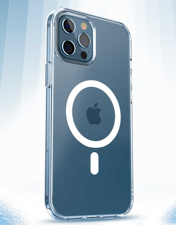 Apple iPhone 13 Pro Kılıf Wiwu Magnetic Crystal Kapak Renksiz