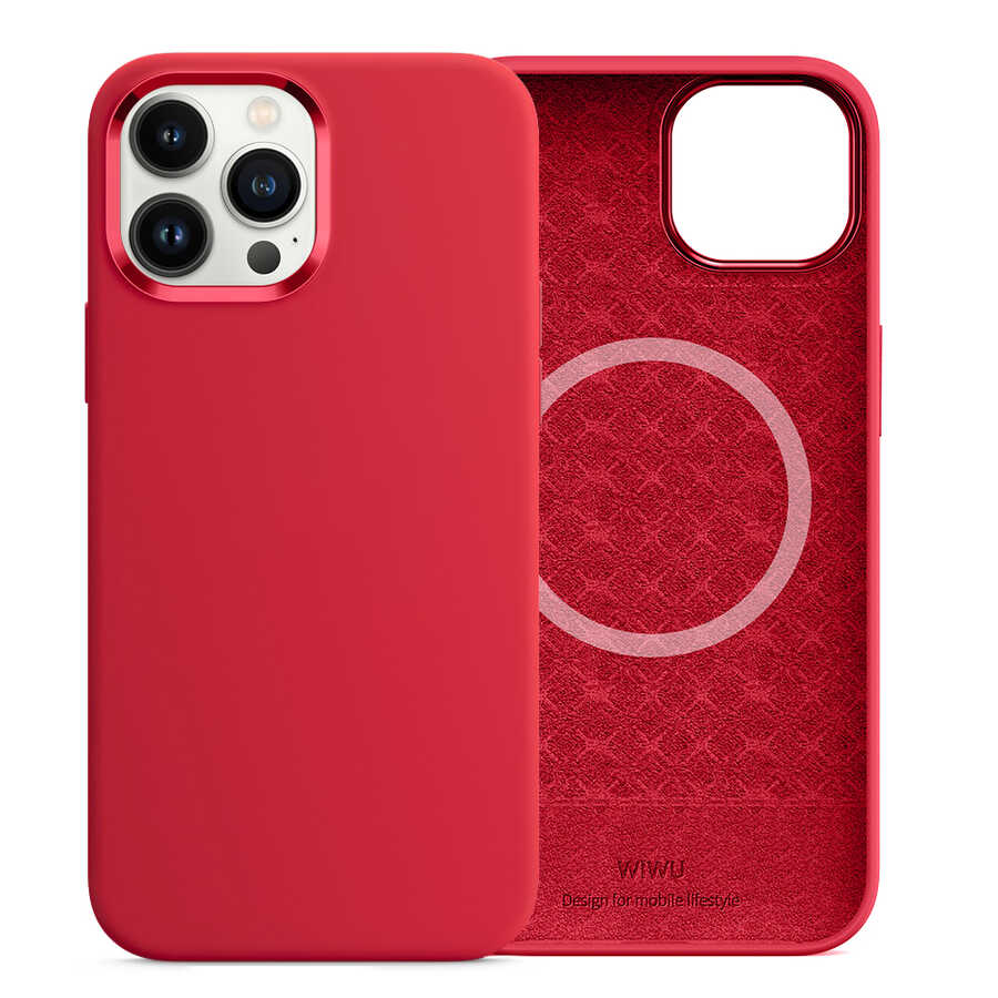 Apple iPhone 13 Pro Kılıf Wiwu M-safe Magnetic Silikon Kapak