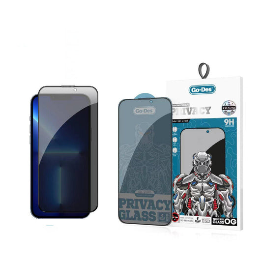Apple iPhone 13 Pro Max Go Des 9D Full Cover Privacy Temperli Cam Ekran Koruyucu Siyah