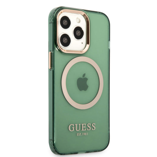 Apple iPhone 13 Pro Max Kılıf GUESS M-safe Şarj Özellikli Airbagli Dizayn Kapak
