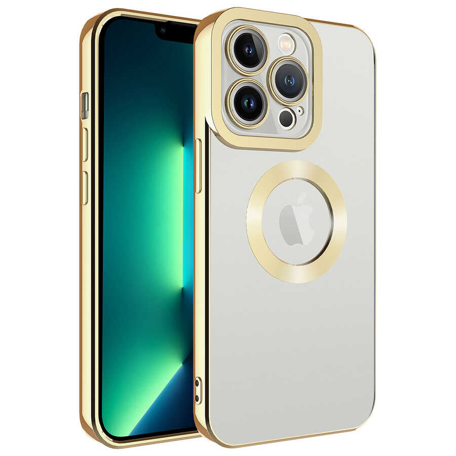Apple iPhone 13 Pro Max Kılıf Kamera Korumalı Logo Gösteren Zore Omega Kapak