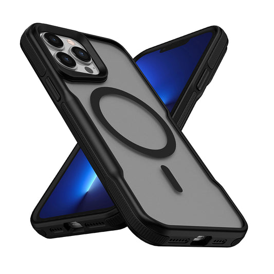 Apple iPhone 13 Pro Max Kılıf M-safe Şarj Özellikli Renkli Kenar Airbag Şeritli Zore Lamer Kapak