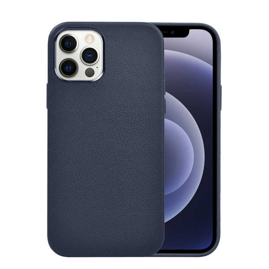 Apple iPhone 13 Pro Max Kılıf Wiwu Calfskin Kapak Lacivert
