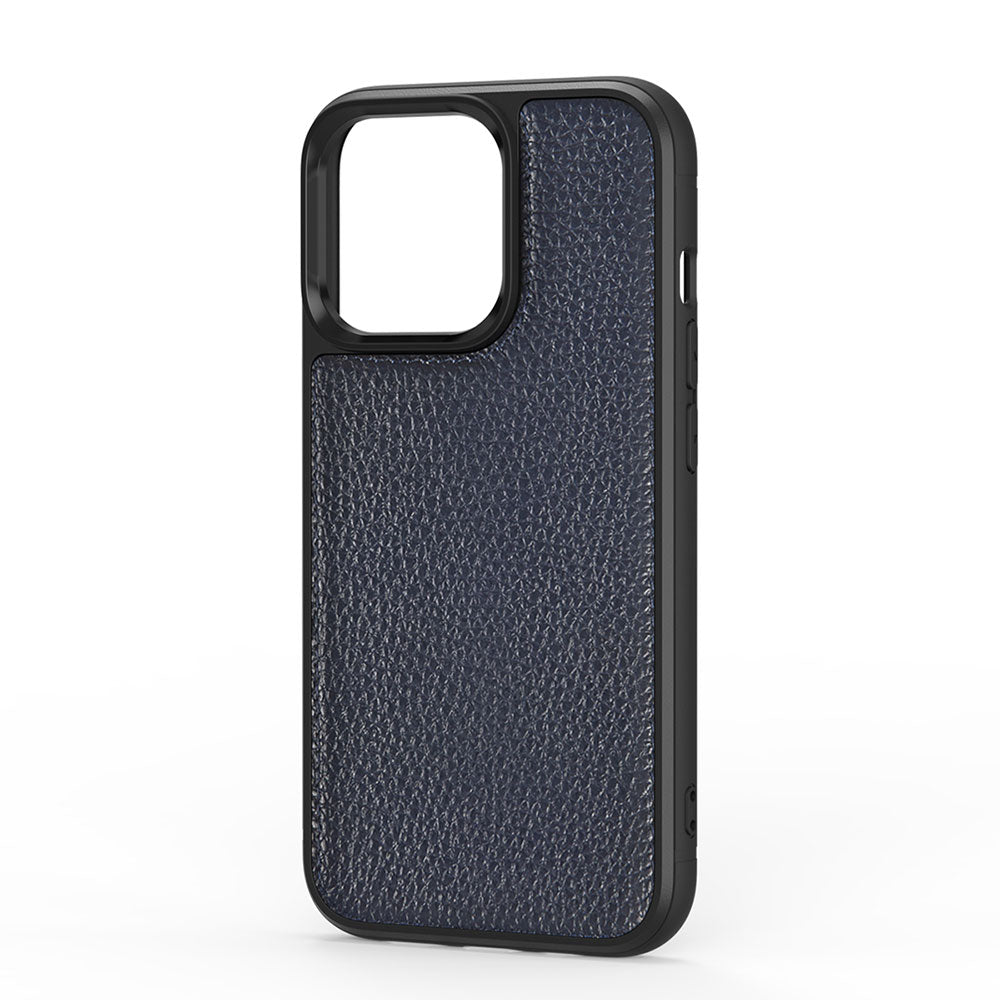Apple iPhone 13 Pro Max Kılıf Wiwu Genuine Leather Plastic Calfskin Orjinal Deri Kapak Kahverengi