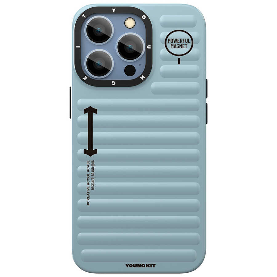 Apple iPhone 13 Pro Max Kılıf YoungKit Plain Coloured Serisi Kapak Mavi