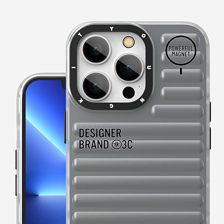 Apple iPhone 13 Pro Max Kılıf YoungKit Plain Coloured Serisi Kapak Gri