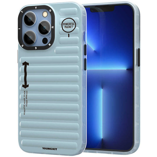 Apple iPhone 13 Pro Max Kılıf YoungKit Plain Coloured Serisi Kapak Mavi